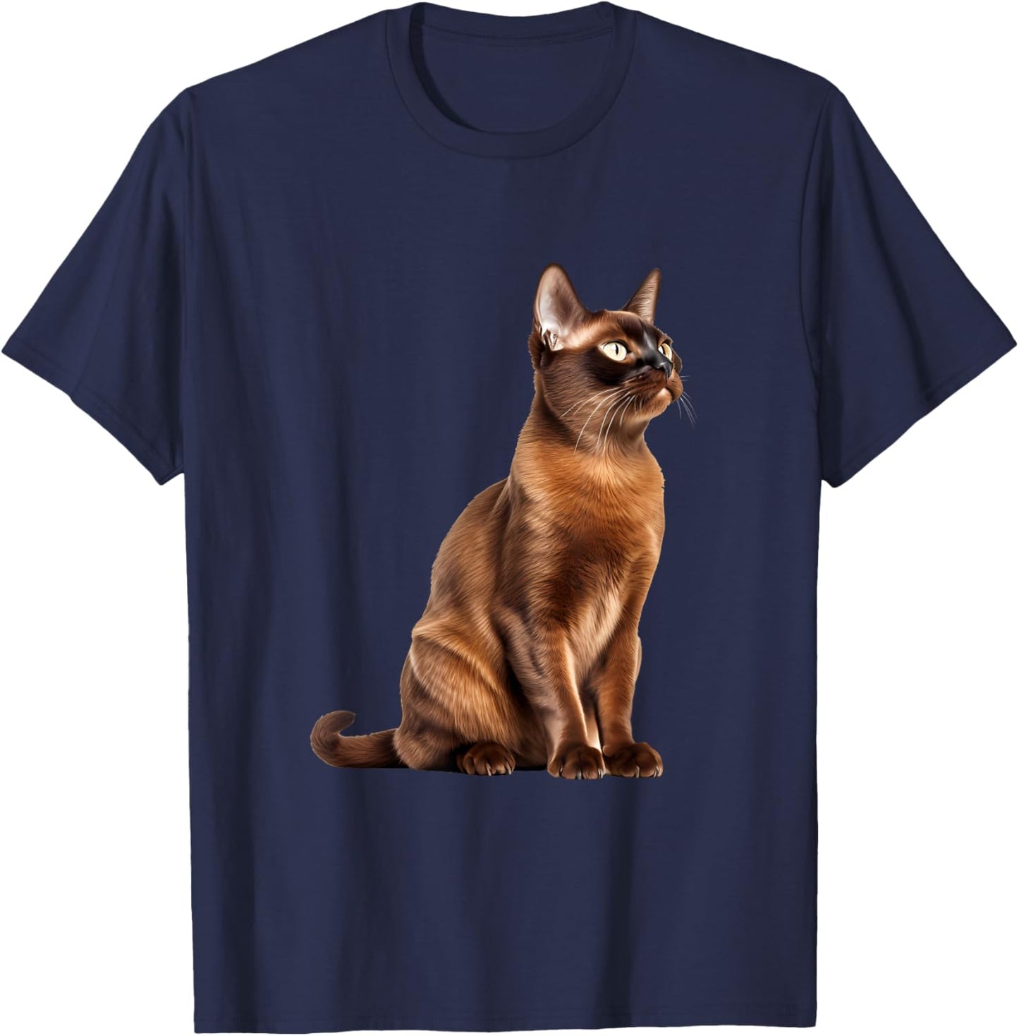 Burmese Cat Portrait T-Shirt - T-Shirt | Navy