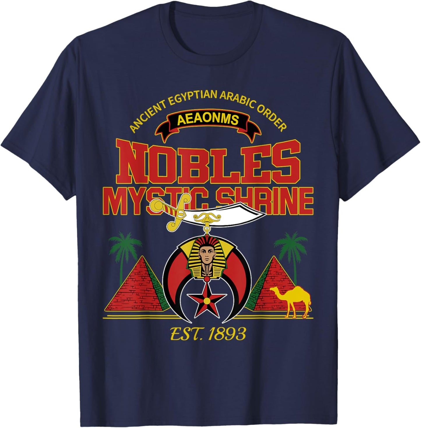 Shriners Nobles Mystic Shrine 1893 Mason AEAONMS Christmas T-Shirt - T-Shirt | Navy