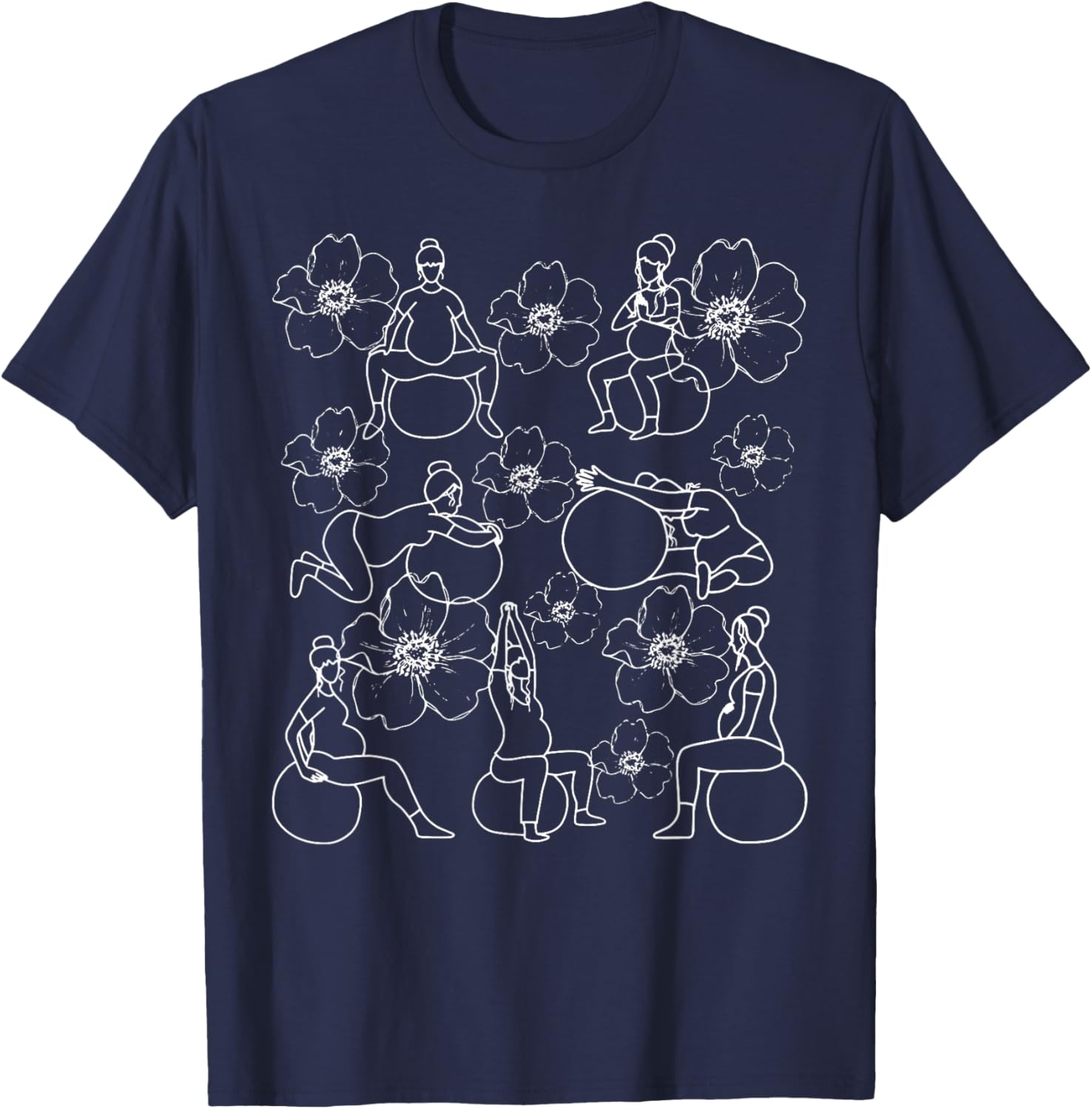 Birth Ball Birth Worker Birthing Positions Nurse Midwife T-Shirt - T-Shirt | Navy