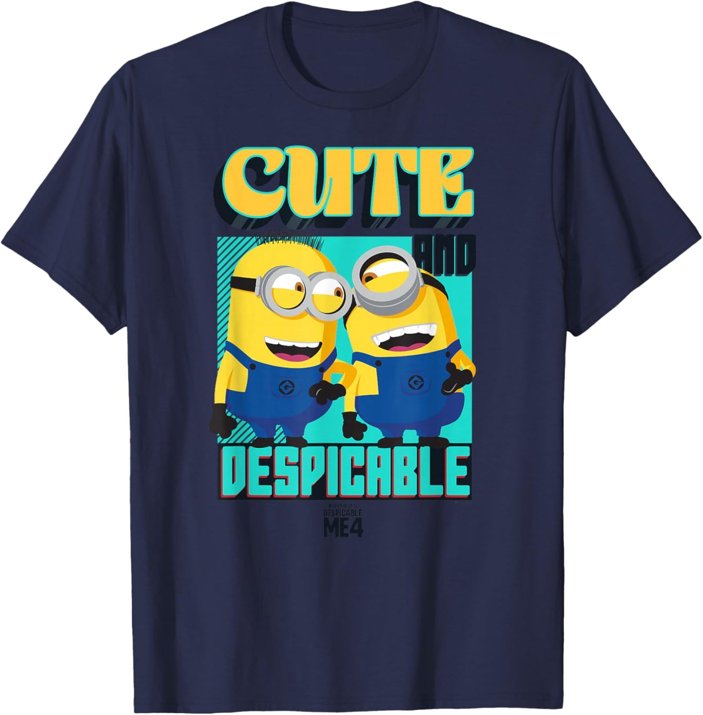 Minions Despicable Me 4 Cute and Despicable T-Shirt - T-Shirt | Navy