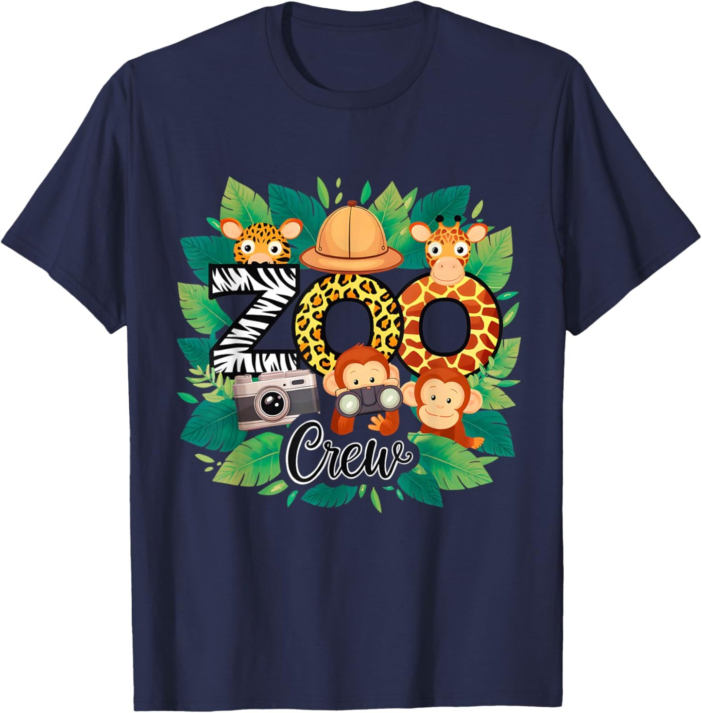 Zoo Leopard Crew Safari Animal Kingdom Zoo Keeper Kids Gifts T-Shirt - T-Shirt | Navy