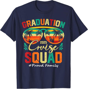 Graduation Cruise Squad 2025 Proud Family Funny Cruising T-Shirt - T-Shirt | Navy