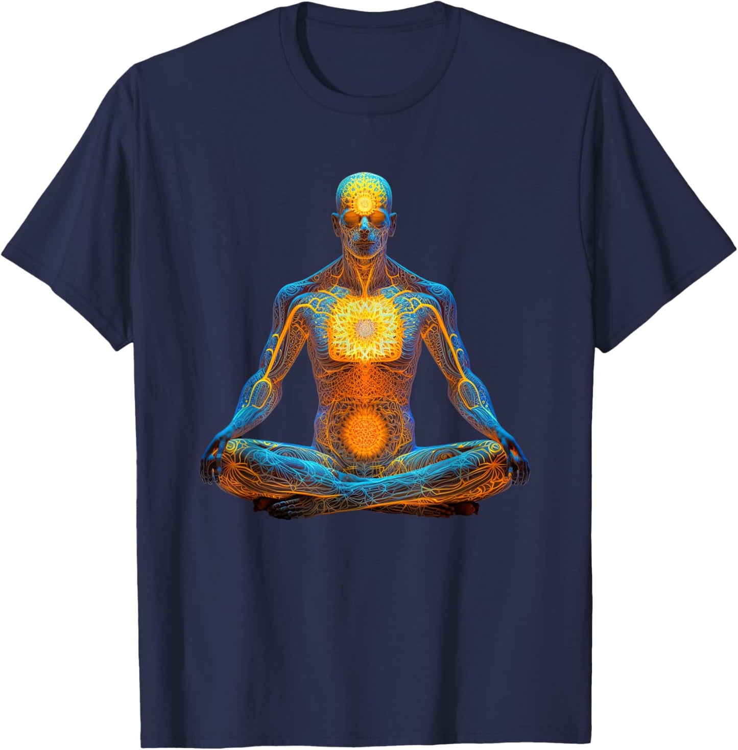 Energy Chakra Yoga Meditation Spiritual. T-Shirt - T-Shirt | Navy