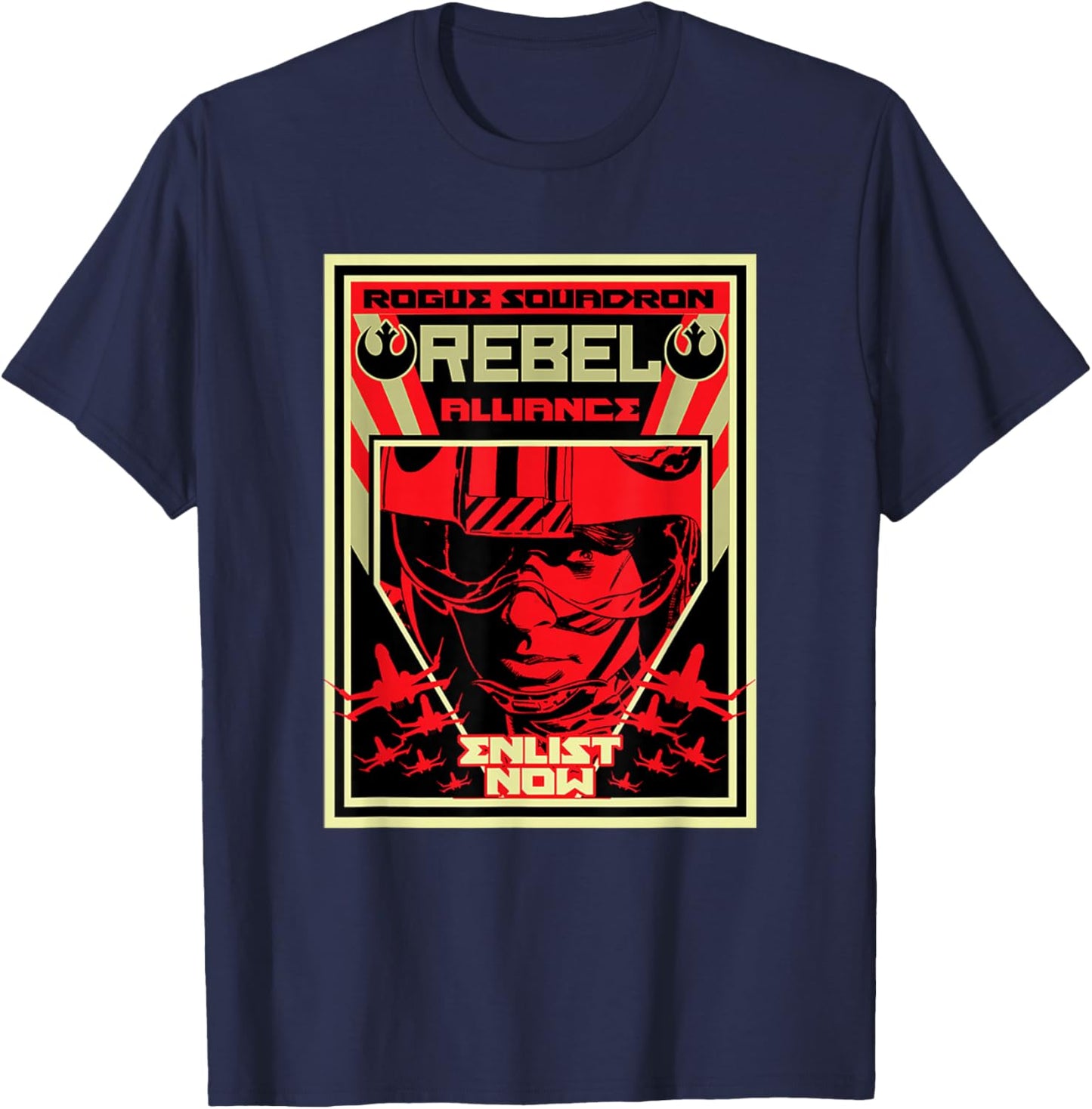 Star Wars Classic Rebel Alliance Rogue Squadron Retro Poster T-Shirt - T-Shirt | Navy