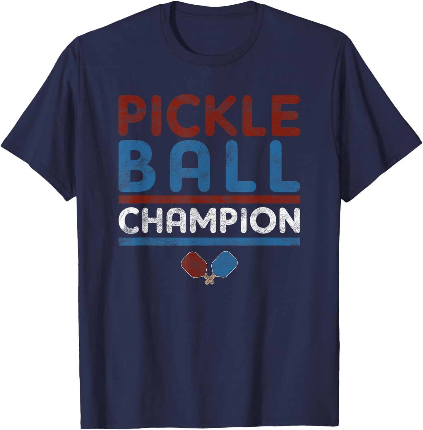 Vintage Pickleball Champion Pickleball Tournament T-Shirt - T-Shirt | Navy