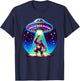 Bigfoot Sasquatch Abduction Alien Invasion UFO Spaceship T-Shirt - T-Shirt | Navy