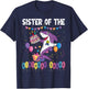 Sister of the Birthday Shark Birthday Girl Theme Shark T-Shirt - T-Shirt | Navy