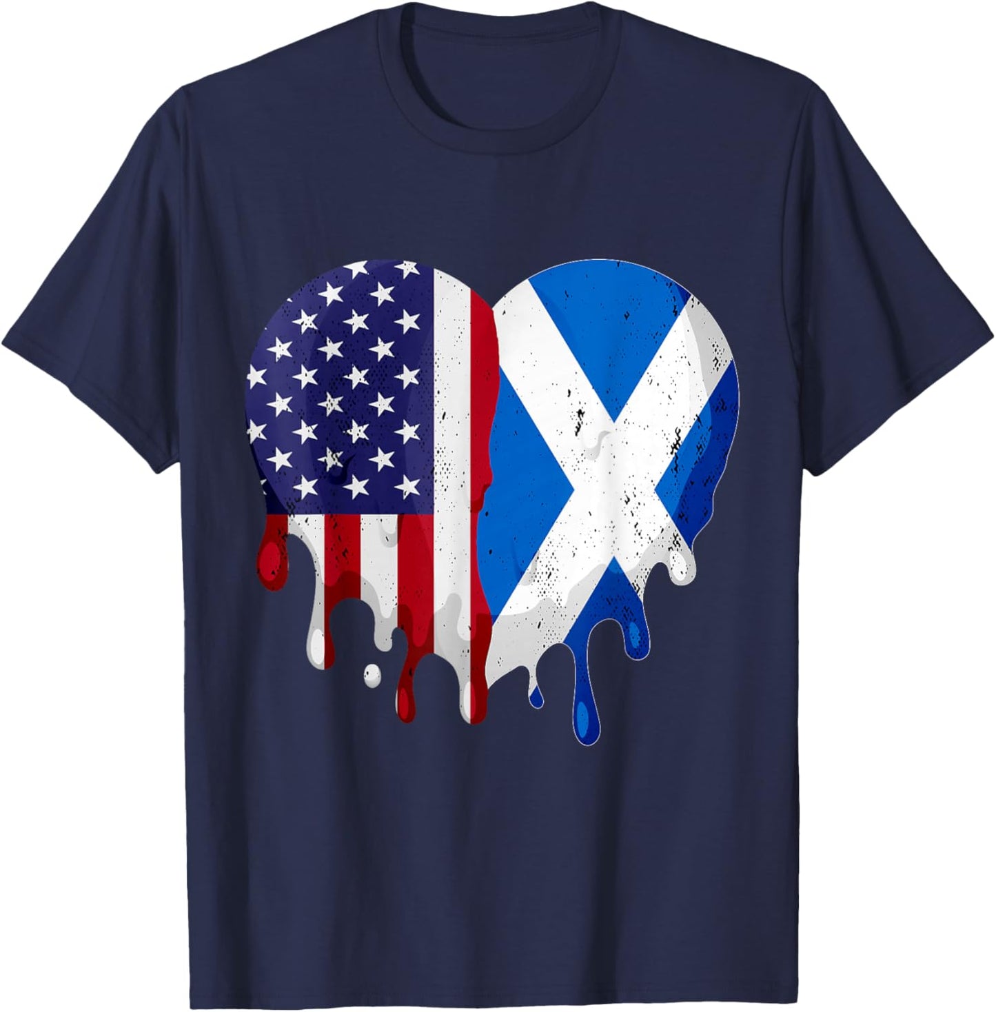 American Scottish Heritage Month Scotland Flag Heart T-Shirt - T-Shirt | Navy