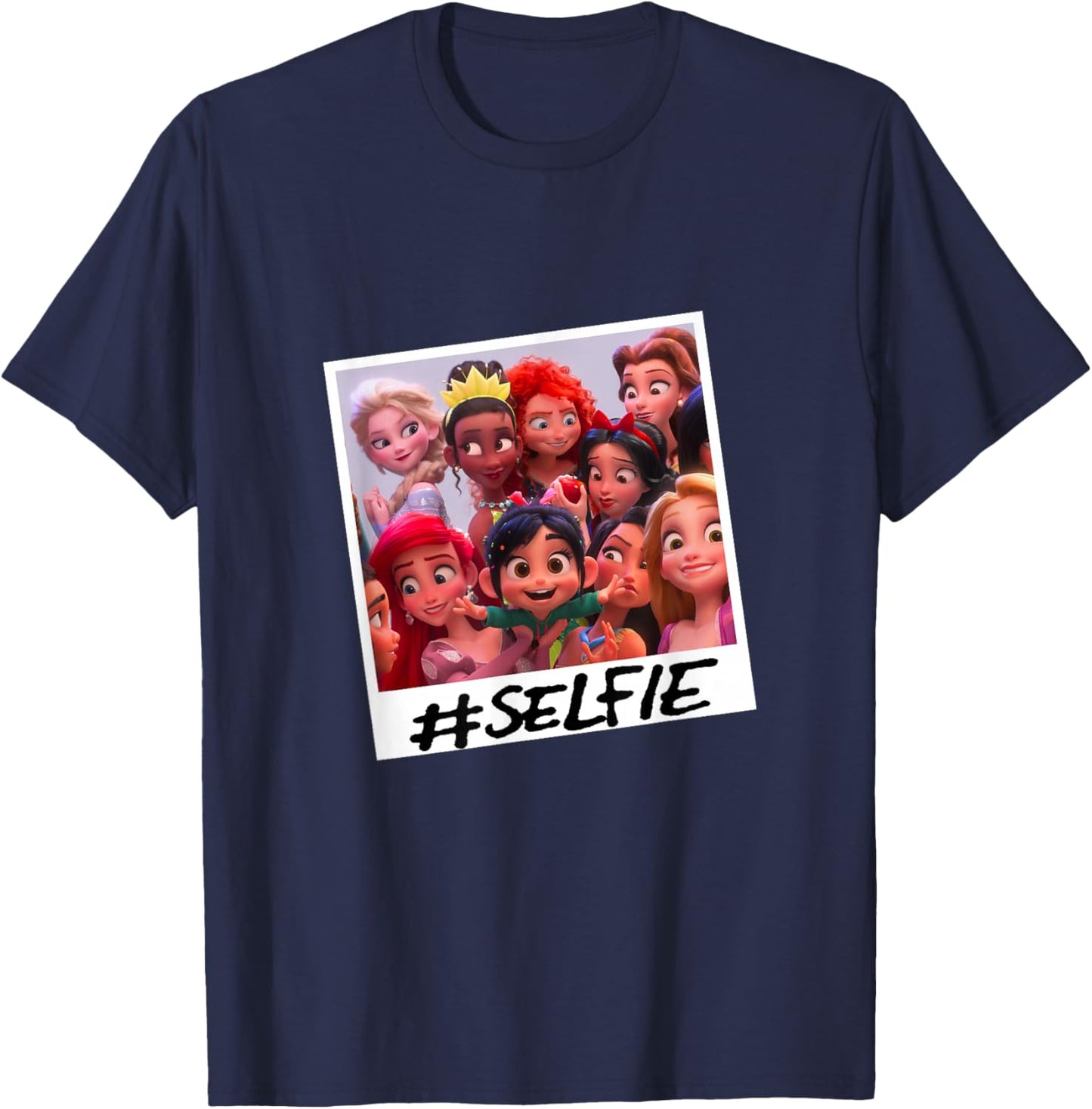 Disney Wreck-It Ralph #Selfie Disney Princesses Group Shot T-Shirt - T-Shirt | Navy