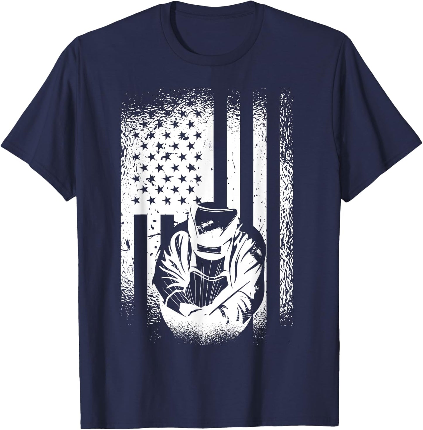 American Flag Welder Patriotic Welder Men's Welding Gift T-Shirt - T-Shirt | Navy