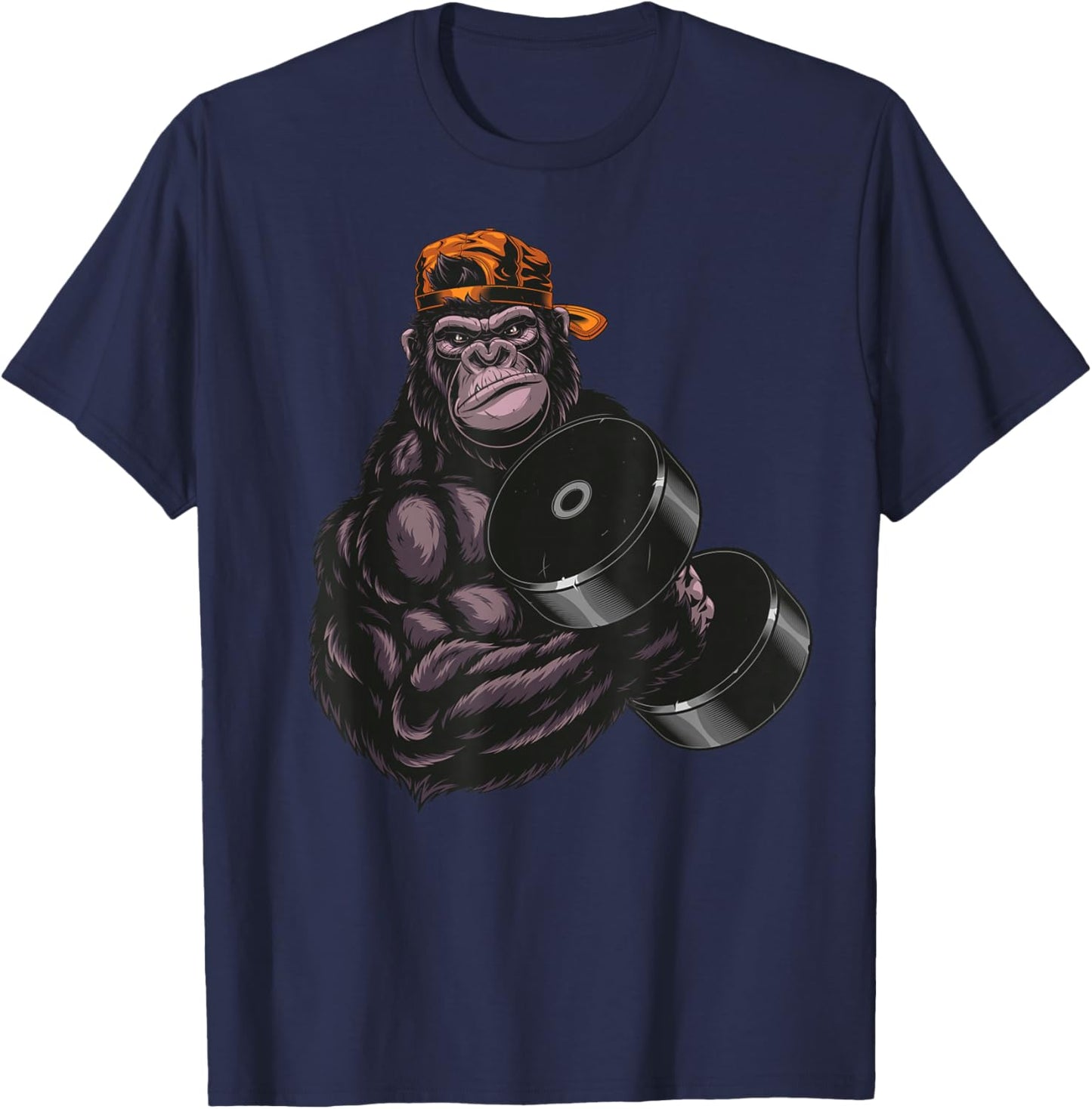 gorilla dumbbell Fitness Workout Gym for lover Bodybuilding T-Shirt - T-Shirt | Navy