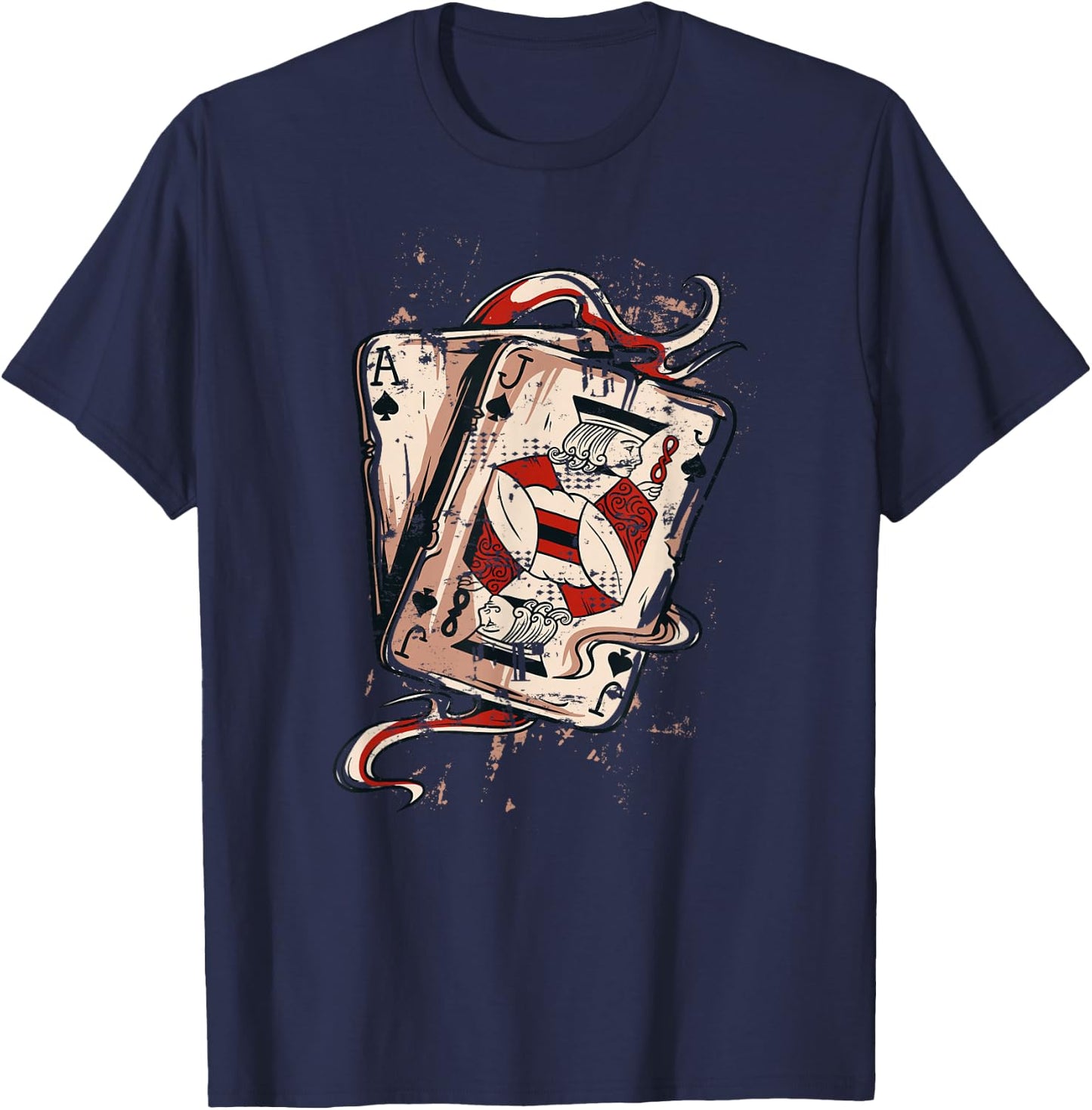 Black Jack Shirt, 21 Ace Jack Shirt, Poker Gamblers T-Shirt - T-Shirt | Navy