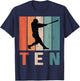 10th Birthday Retro Baseball Player Boys Kids 10 Years Old T-Shirt - T-Shirt | Navy