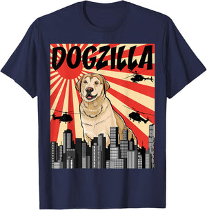 Funny Retro Japanese Dogzilla Labrador Retriever Dog T-Shirt - T-Shirt | Navy