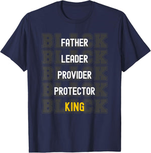 Father's Day African American Father Leader Black King Dad T-Shirt - T-Shirt | Navy