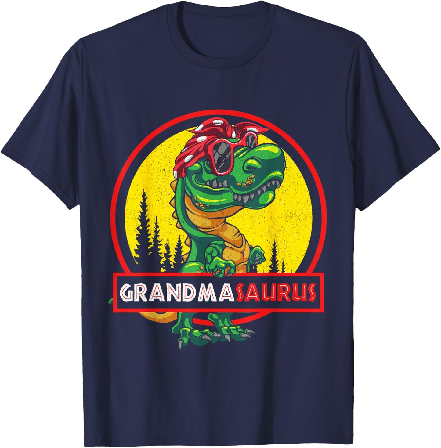 Grandmasaurus T rex Grandma Saurus Dinosaur Family Matching T-Shirt - T-Shirt | Navy