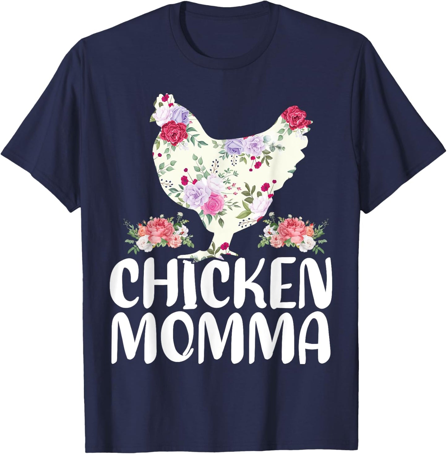 Funny Chicken Momma Shirt Mother's Day T-Shirt - T-Shirt | Navy