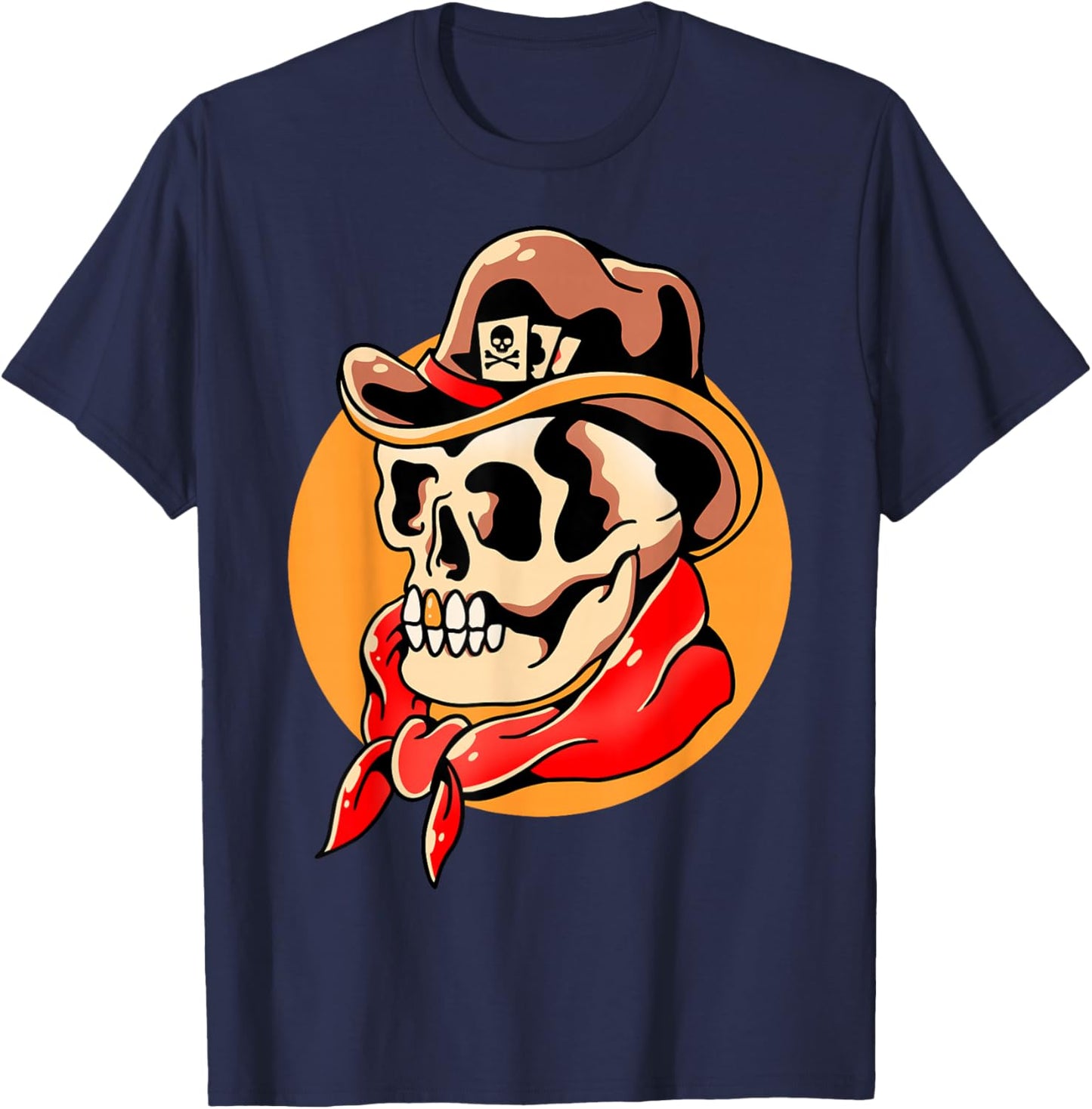Cowboy Skull Tattoo T-Shirt - T-Shirt | Navy