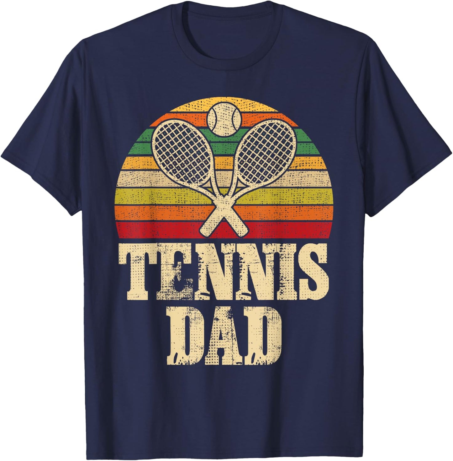 Vintage Retro Tennis Dad Father's Day Present T-Shirt - T-Shirt | Navy