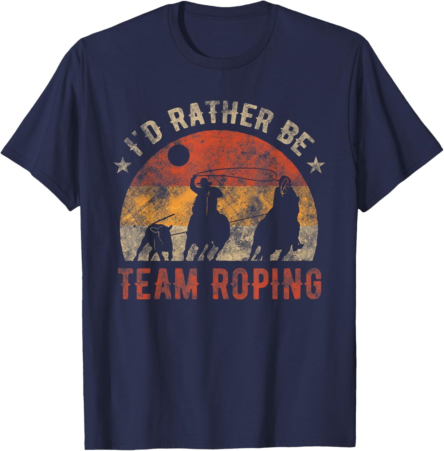 I'd Rather Be Team Roping T-Shirt - T-Shirt | Navy