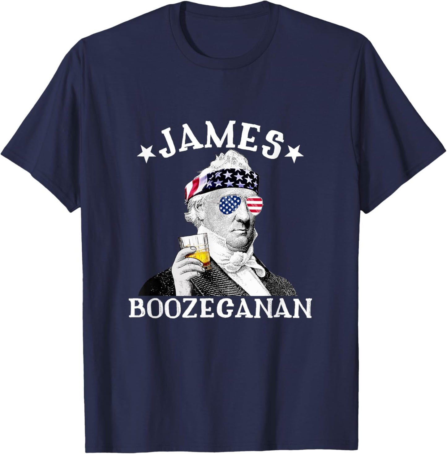 James Boozecanan Patriotic Drinking President James Buchanan T-Shirt - T-Shirt | Navy