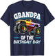 Grandpa of the Birthday Boy Monster Truck Birthday Party T-Shirt - T-Shirt | Navy