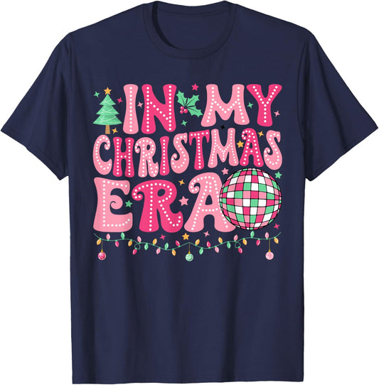In My Christmas Era Merry Christmas Tree Xmas Cute Christmas T-Shirt - T-Shirt | Navy