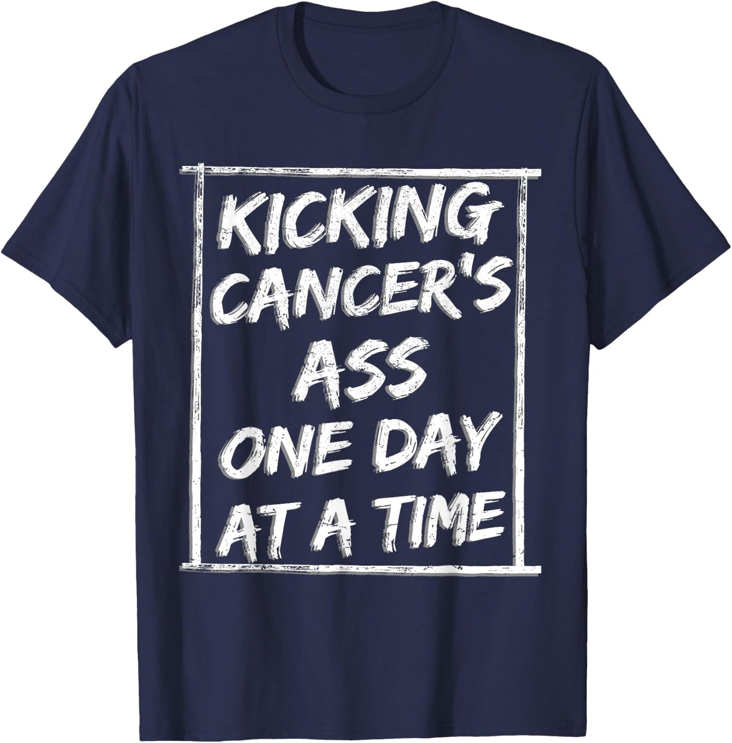 Kicking Cancer Chemotherapy Warrior Survivor Chemo T-Shirt - T-Shirt | Navy