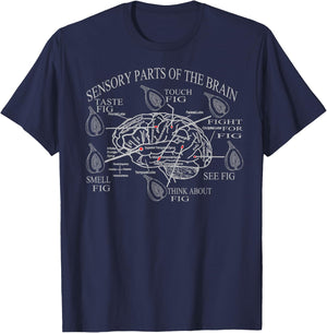 Fig Eater Brain Stimulation Fig Fruit Funny Sayings Novelty T-Shirt - T-Shirt | Navy