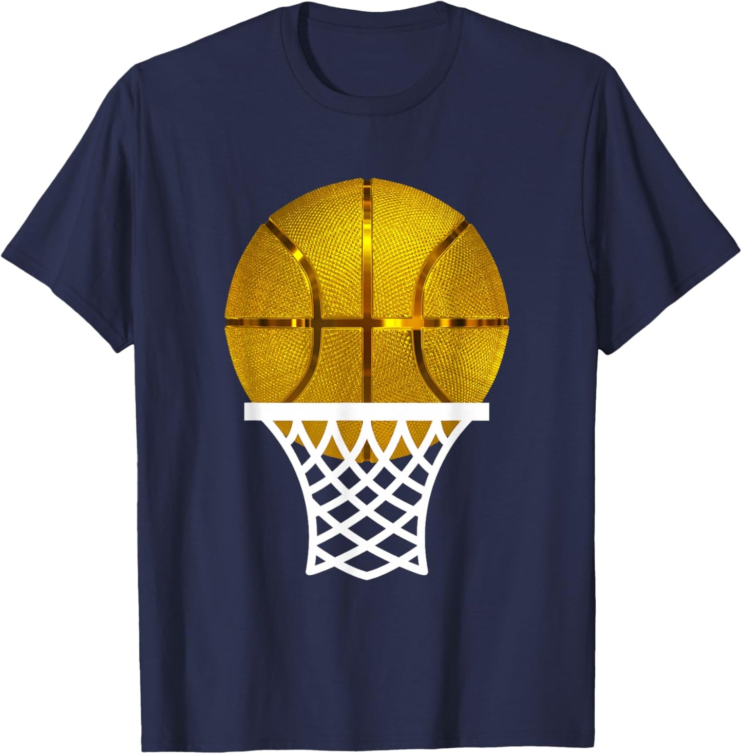 Gold Basketball Trophy MVP Award, Cool Basketball Player T-Shirt - T-Shirt | Navy