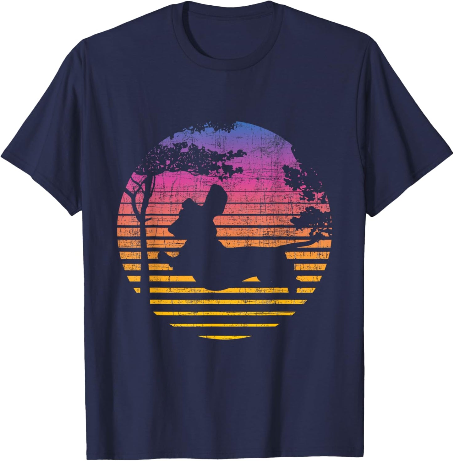 Retro Sunset Dachshund Wiener - Dog Lover Animal Pet Lover Men Women Girls Kids T-Shirt - T-Shirt | Navy