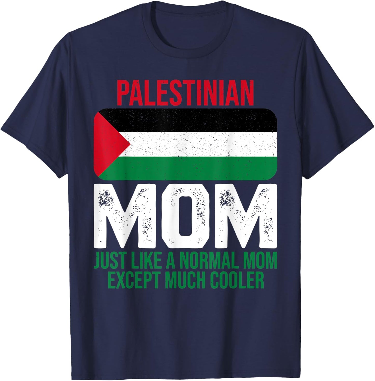 Vintage Palestinian Mom Palestine Flag Design Mother's Day T-Shirt - T-Shirt | Navy