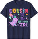 Cousin Of The Birthday Girl Dinosaur Saurus Rex Party T-Shirt - T-Shirt | Navy