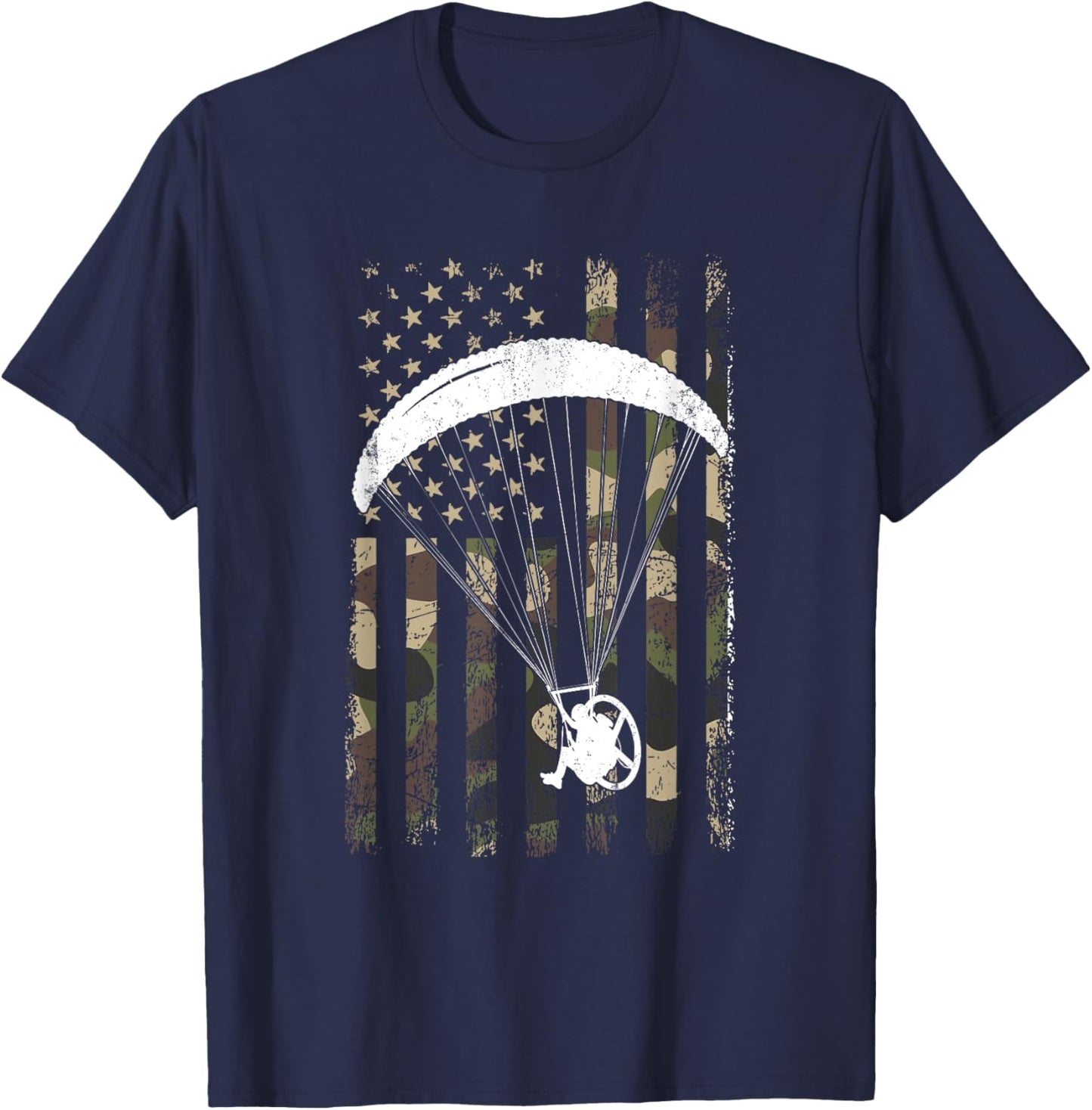 paramotor American Flag, paramotor T-Shirt - T-Shirt | Navy