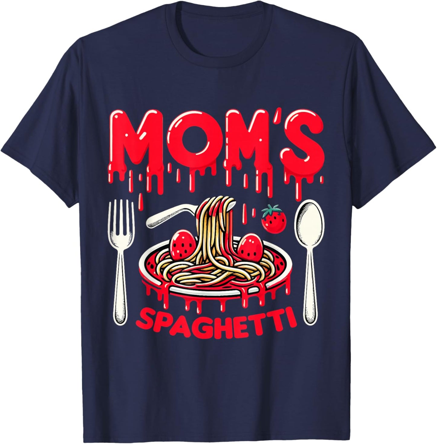 Moms Spaghetti Homemade Cooking Love T-Shirt - T-Shirt | Navy