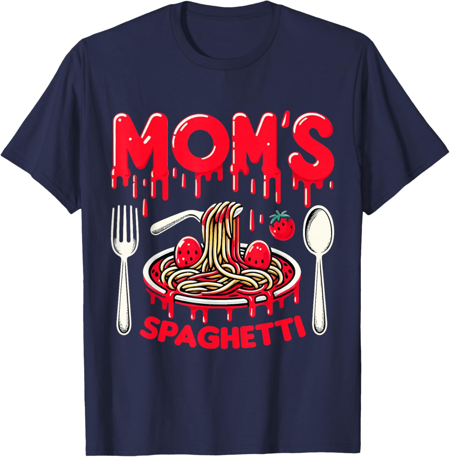 Moms Spaghetti Homemade Cooking Love T-Shirt - T-Shirt | Navy
