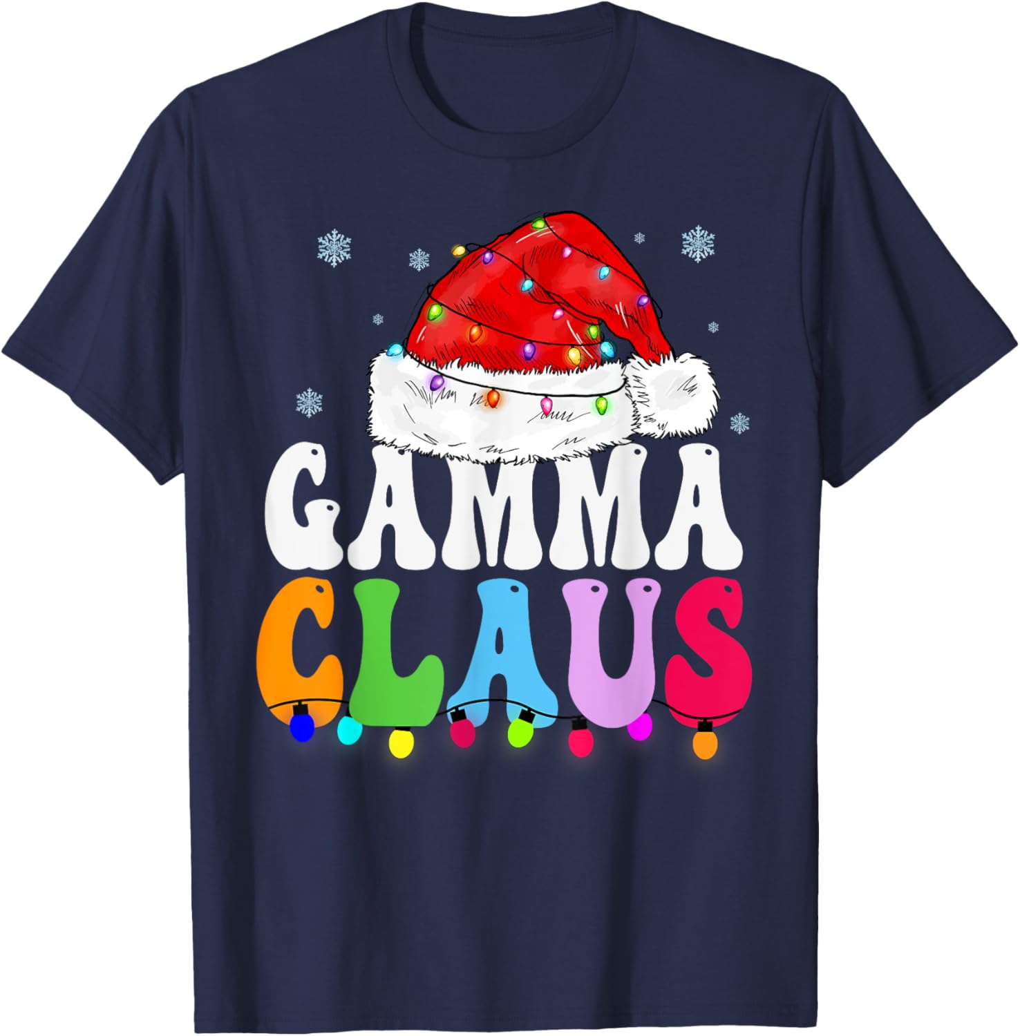 Gamma Claus Funny Xmas Family Matching Grandma Christmas T-Shirt - T-Shirt | Navy