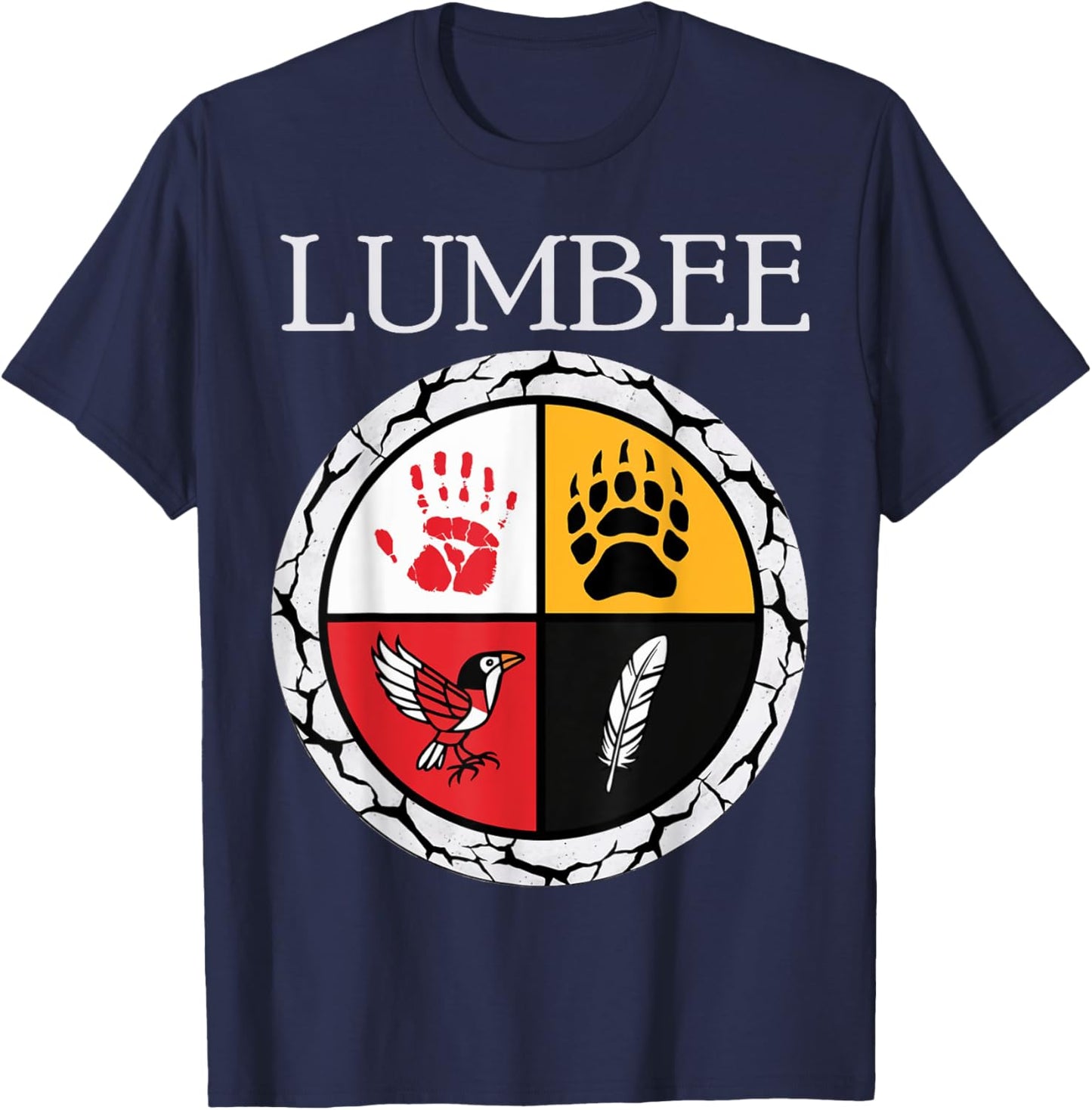 Lumbee Tribe Native American Medicine Wheel T-Shirt - T-Shirt | Navy