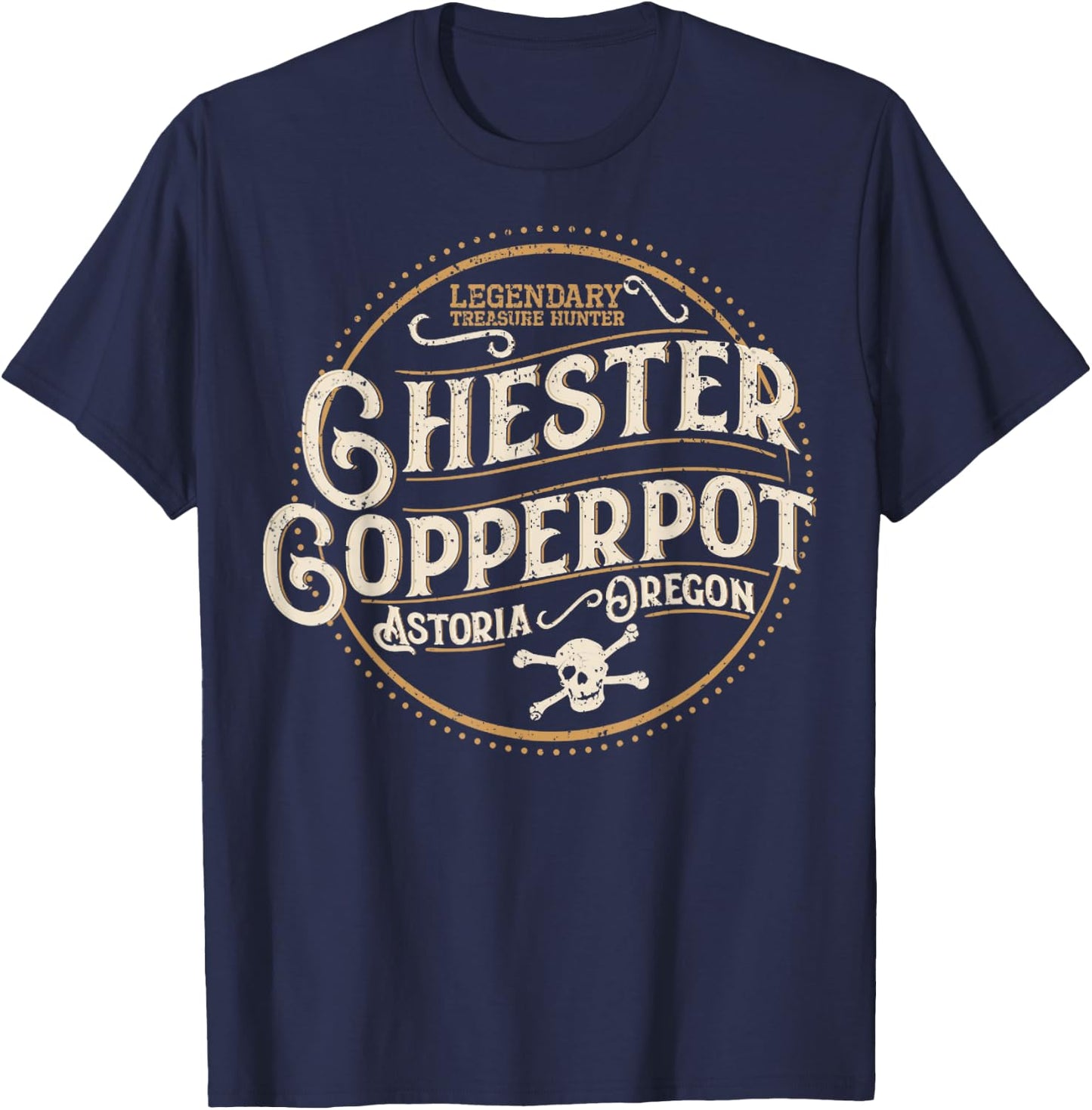 Vintage Chester Copperpot Legendary Treasure Hunter T-Shirt - T-Shirt | Navy