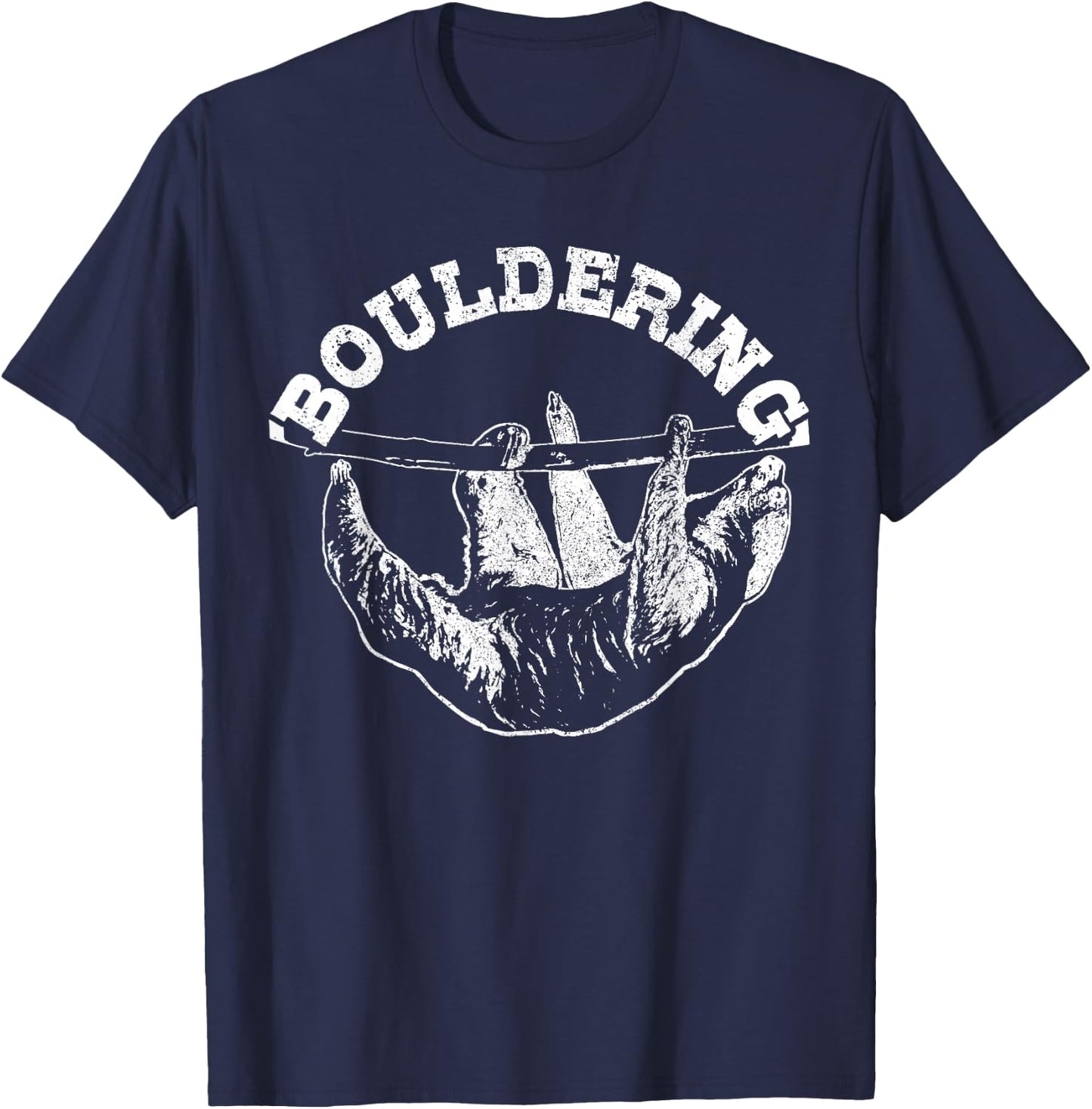 Bouldering Sloth Funny Climbing Climber Boulderer Gift T-Shirt - T-Shirt | Navy