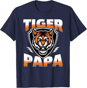 Tiger Papa Game Day Print for Grandpa with Tigers Mascot T-Shirt - T-Shirt | Navy