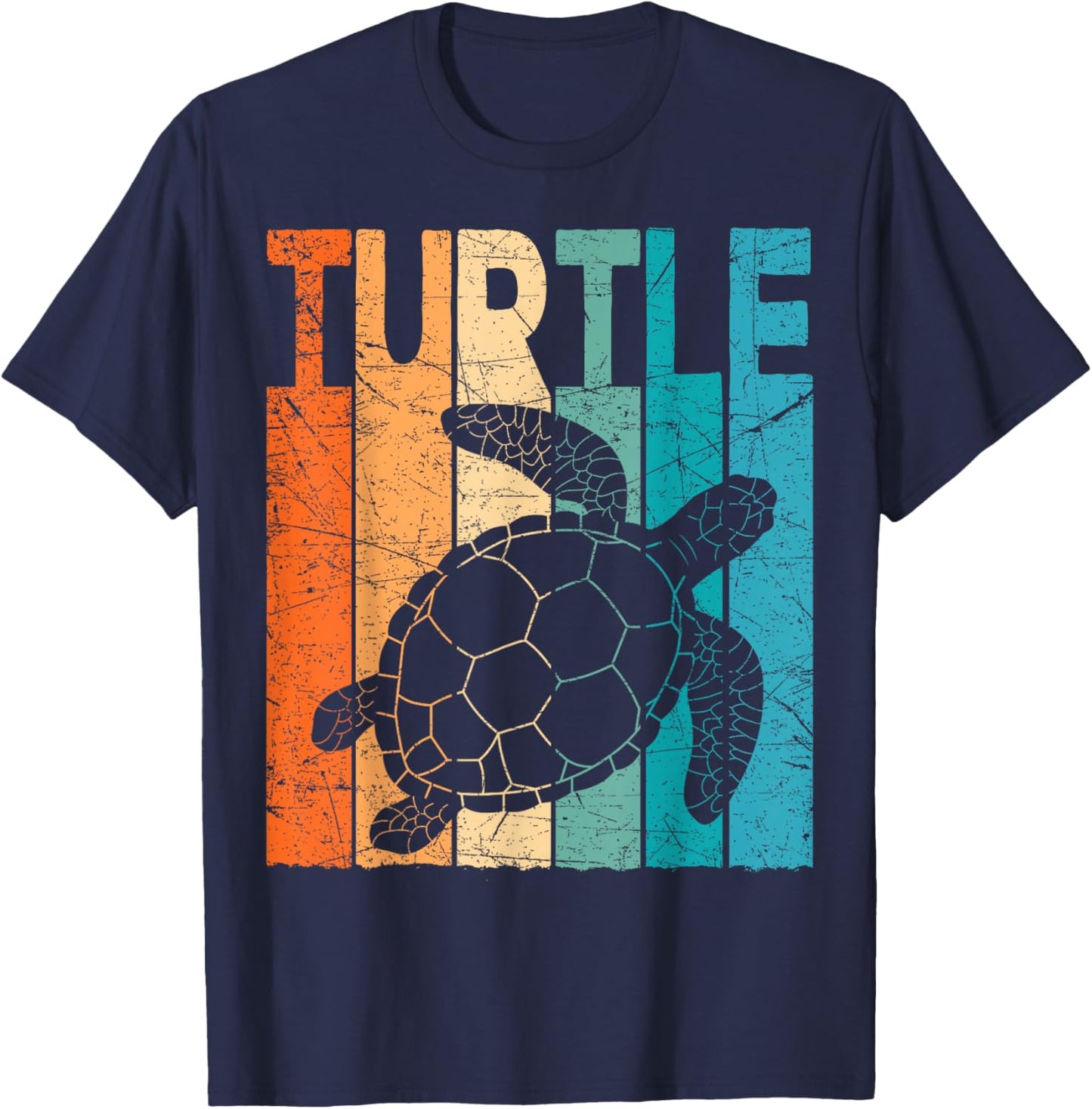 Turtle Vintage Sea Turtle Retro Herpetology Tortoise T-Shirt - T-Shirt | Navy