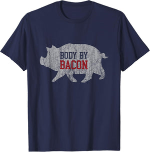 LCHF Lazy Keto Body by Bacon Keto Low Carb High Fat - Adults - Black - Small - Short Sleeve - Classic Fit T-Shirt - T-Shirt | Navy