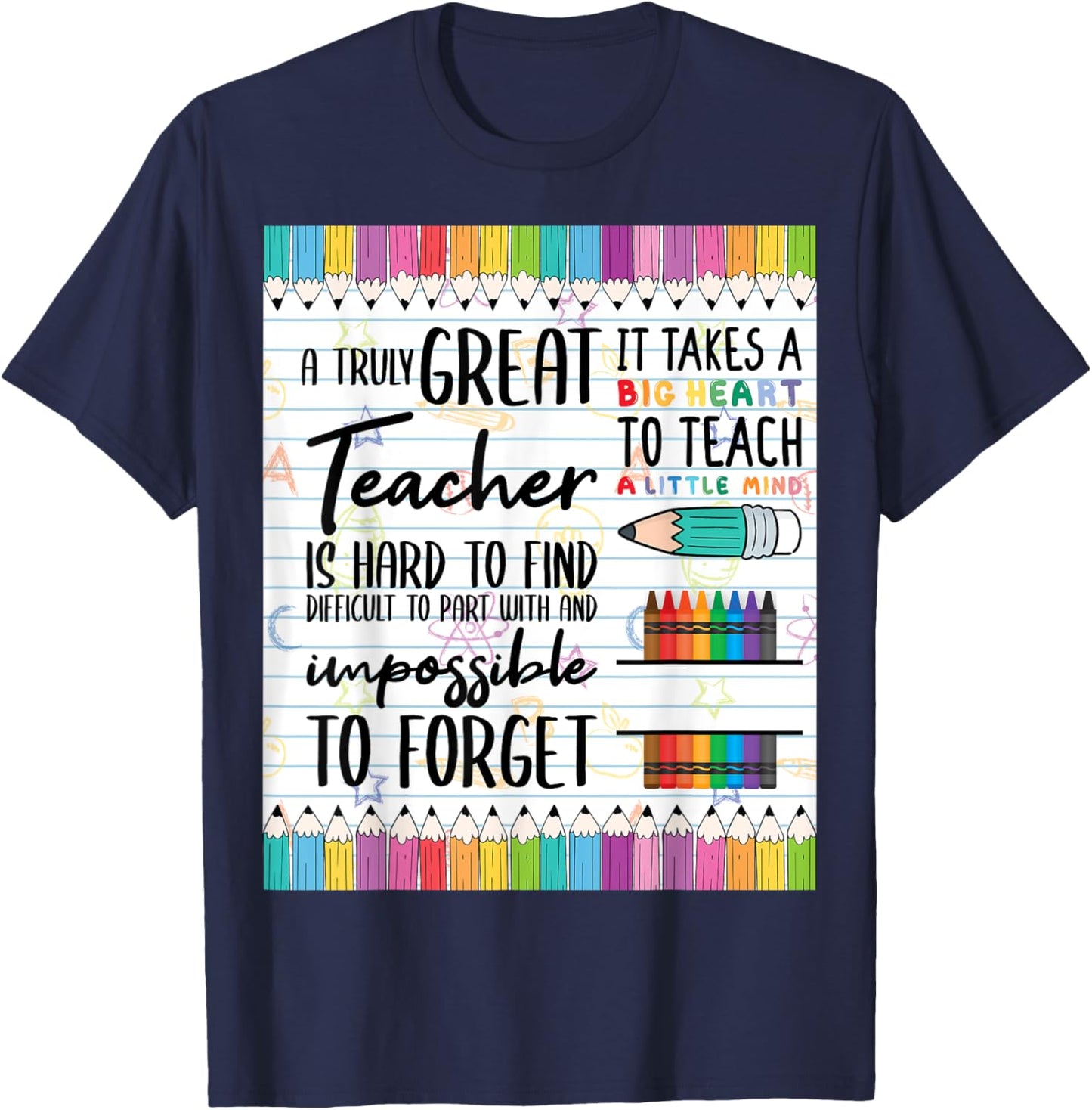 Composition Note Book Line Paper Book Gifts for Teacher T-Shirt - T-Shirt | Navy