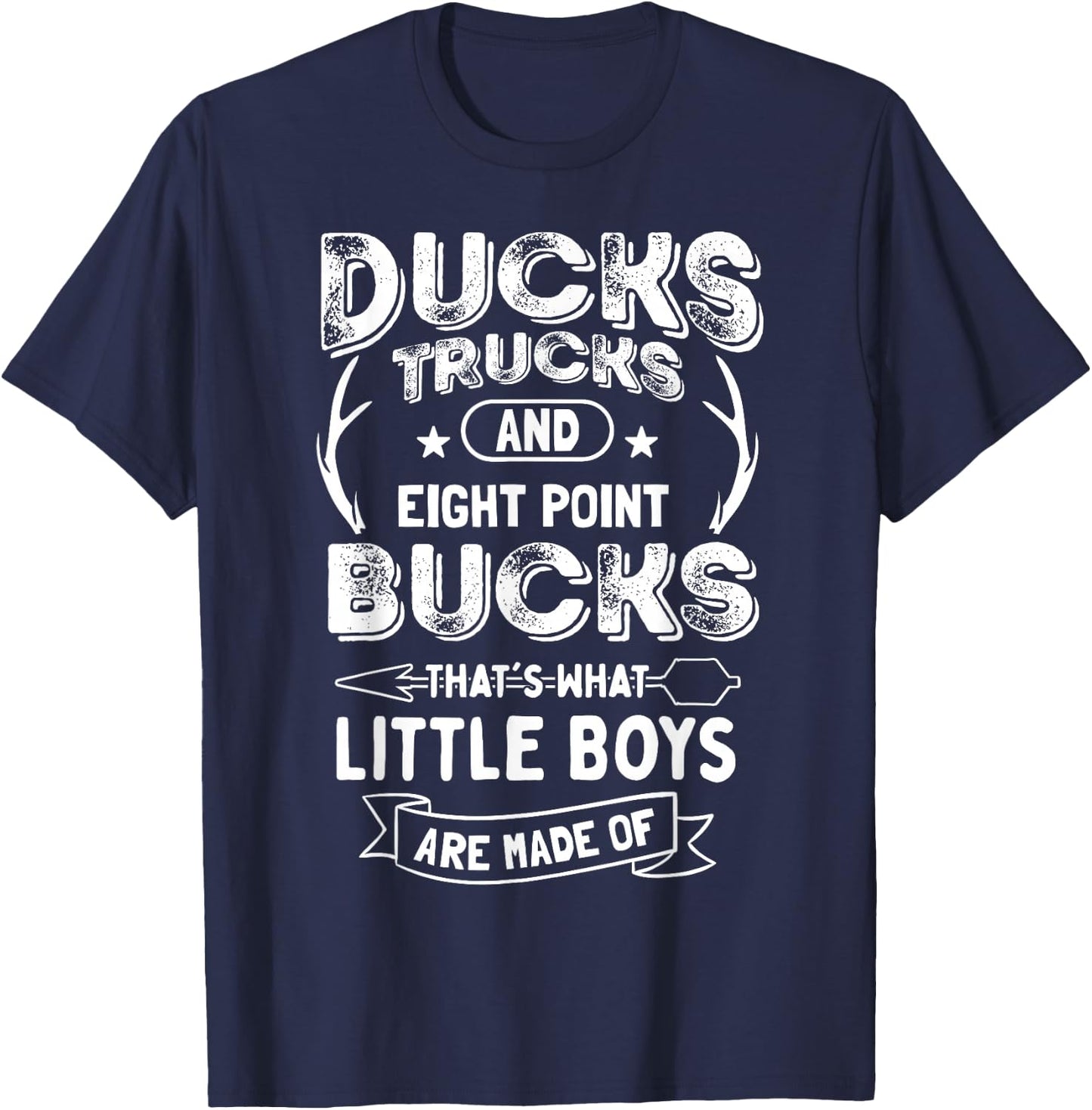 Youth Hunting Ducks trucks bucks Deer hunting funny T-Shirt - T-Shirt | Navy