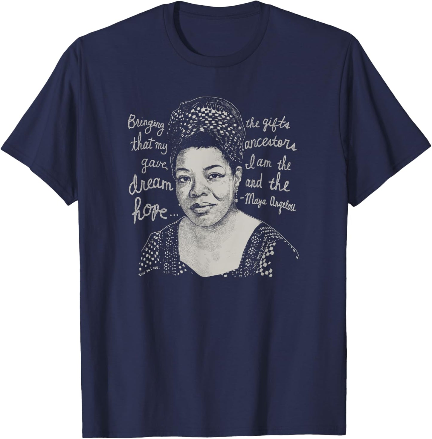 Trendy Black History Maya Angelou Quote T-Shirt - T-Shirt | Navy