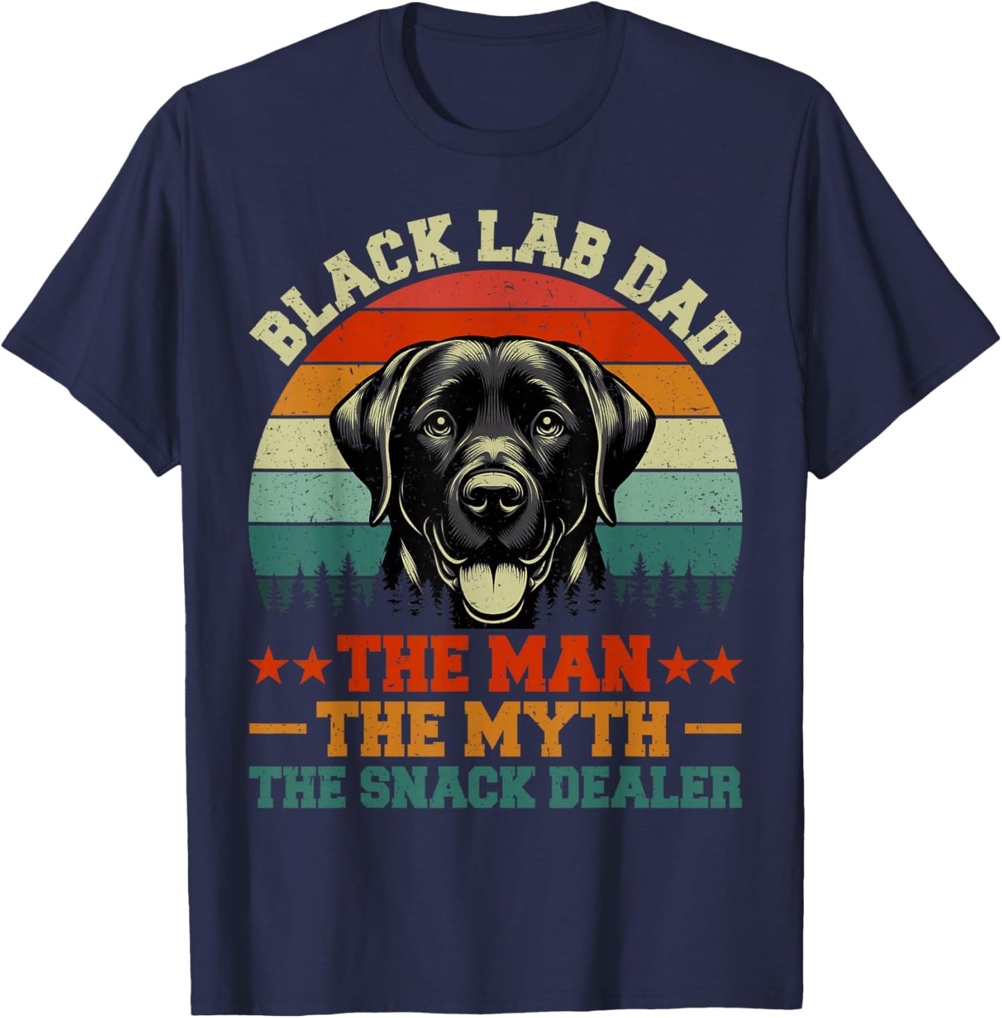 Black Labrador Retriever Dad Black Lab Dad T-Shirt - T-Shirt | Navy