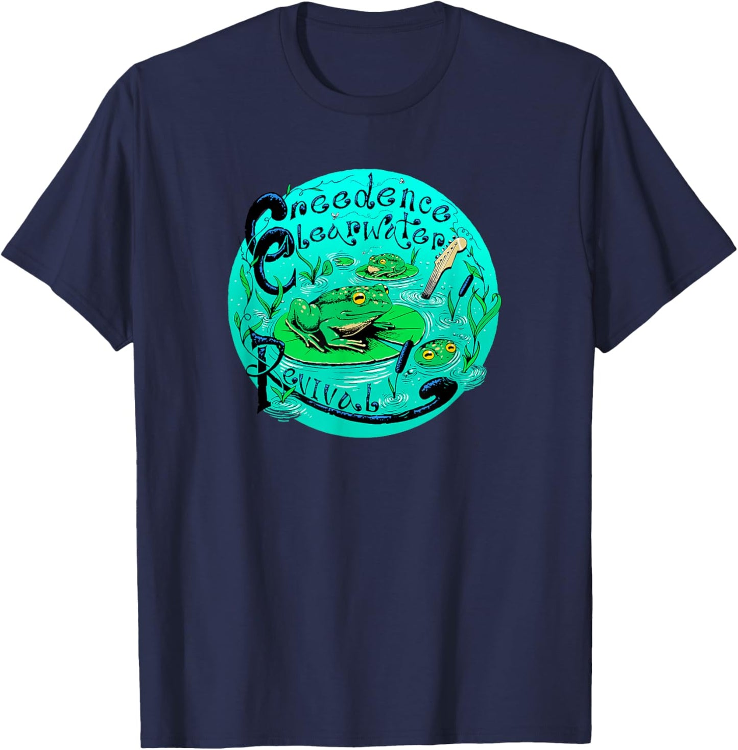 Creedence Clearwater Revival Frog & Lilypad T-Shirt - T-Shirt | Navy