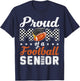 Proud Mom Senior 2026 Football Mom Senior 2026 Graduation T-Shirt - T-Shirt | Navy