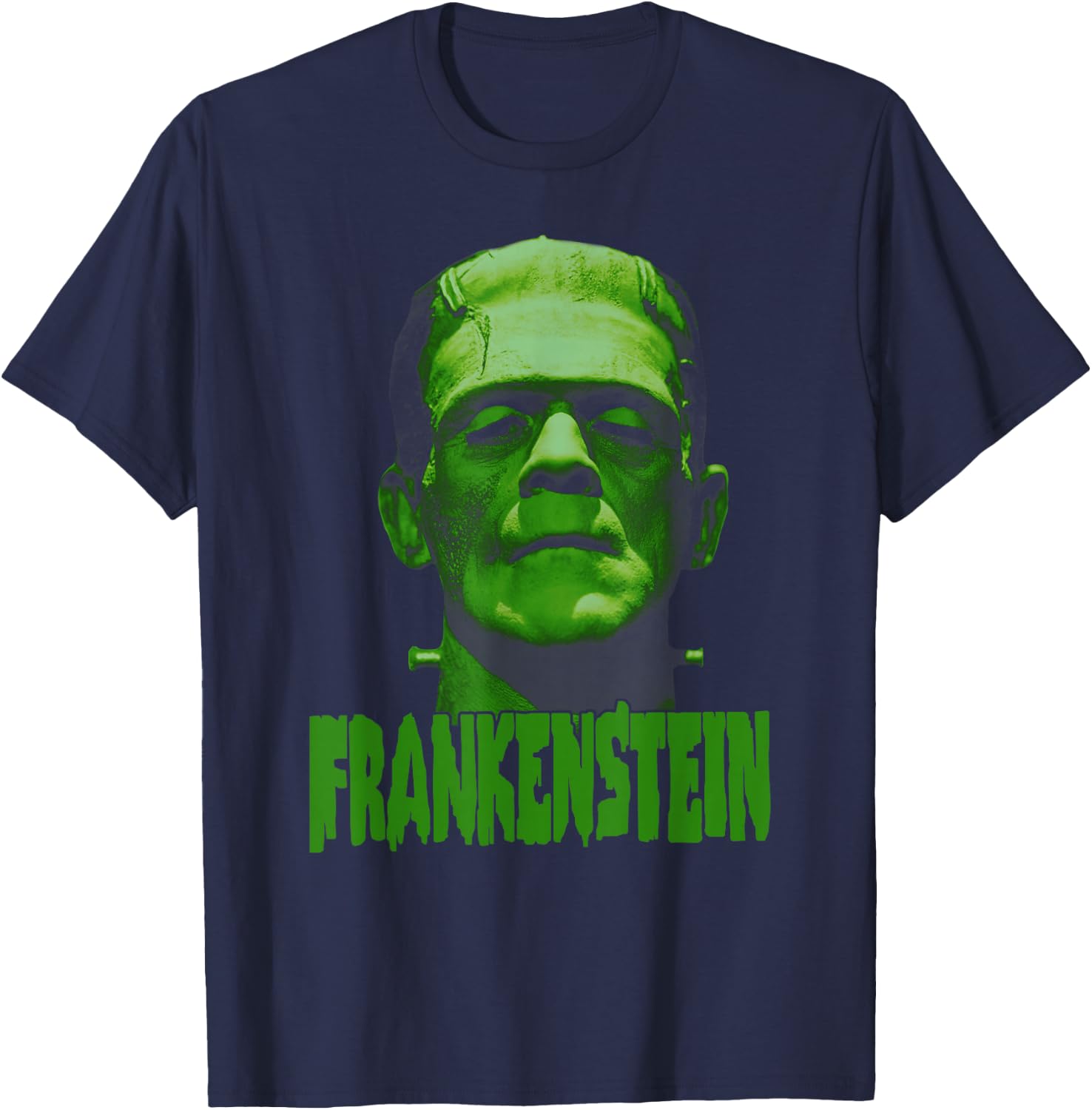Universal Monsters Frankenstein Dark Portrait T-Shirt - T-Shirt | Navy